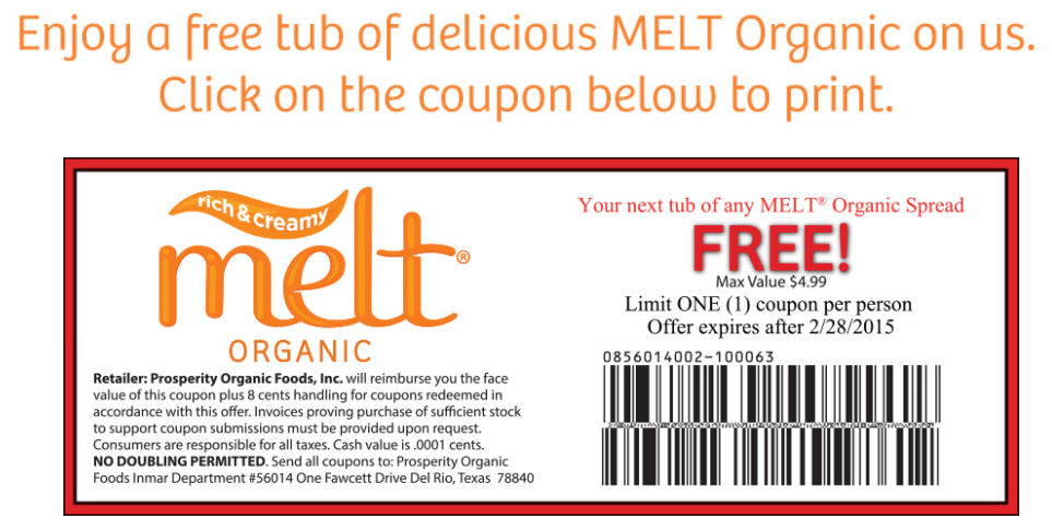 FREE Tub of Melt Organic Sprea...